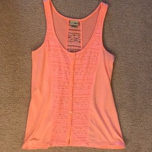 Daytrip Coral/Orange Tank w/Lace detail on back - Size Small $6